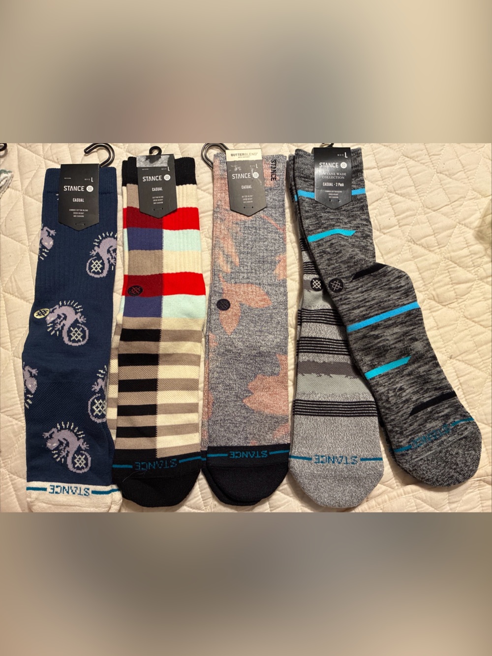 Stance mens socks lot of 5 size L new